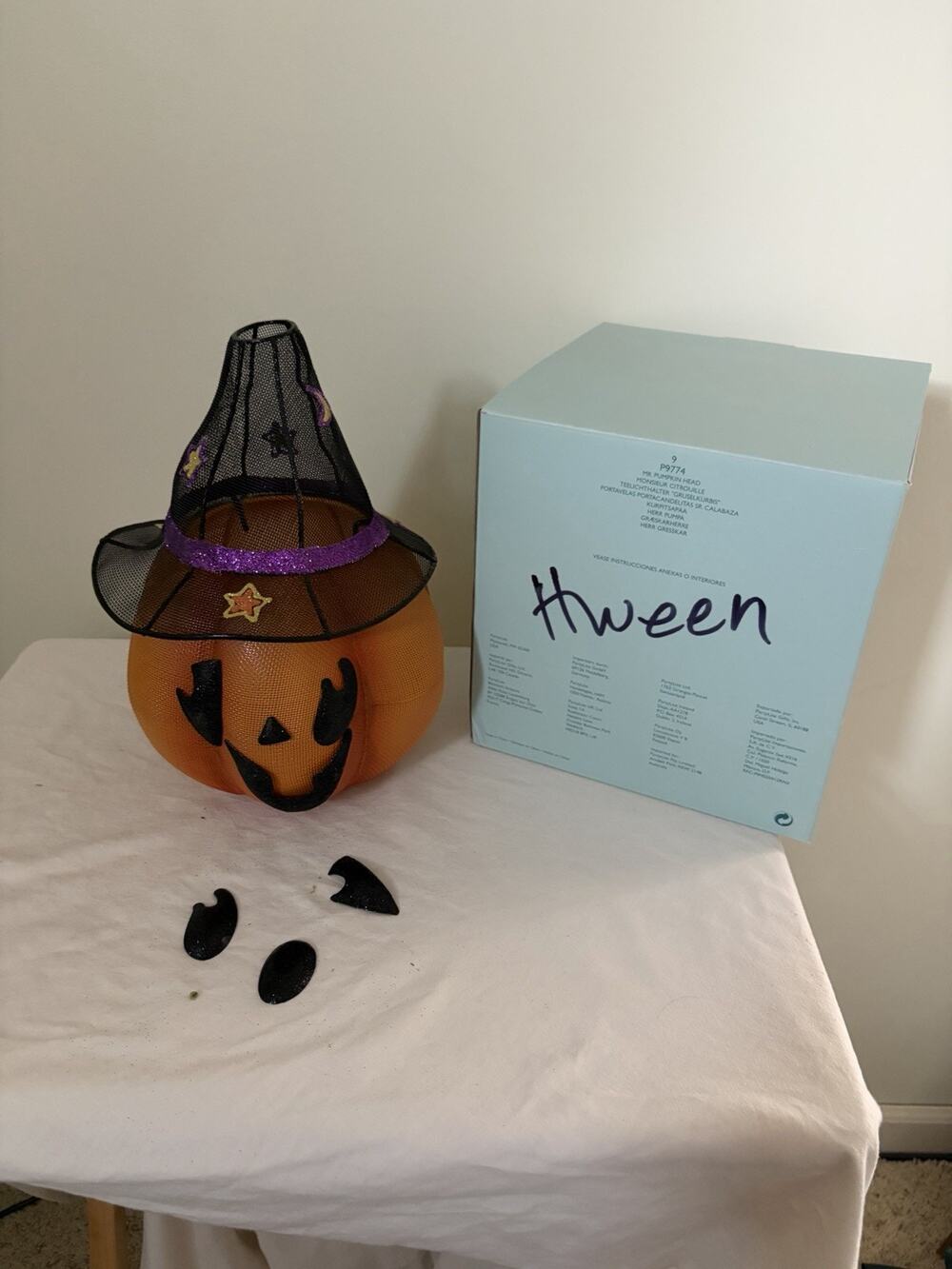 PartyLite Mr Pumpkin Head Halloween Votive Tealight Holder P9774 Magnetic Face